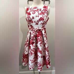 1416 DANNY & NICOLE Brocade Floral Dress 4P Sleeveless and Belted 🐣 Easter 🐣
